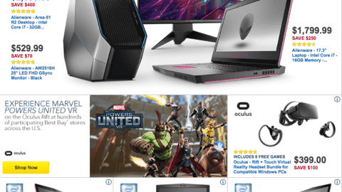 Best Buy Alienware 'Save up to $300' Feature